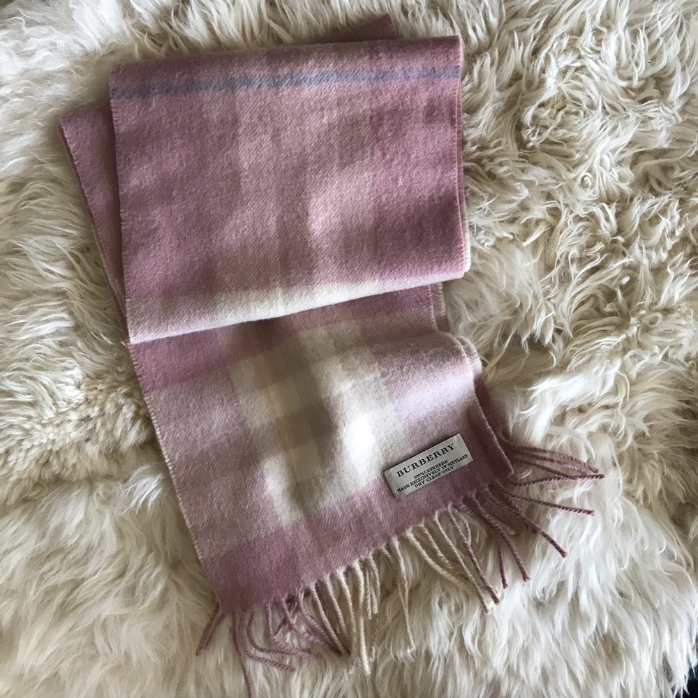 Classic Pink Burberry Scarf 100% Cashmere